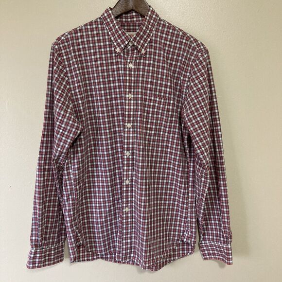 Brooks Brothers Mens Button Up Shirt Large Red Plaid checkered - Picture 1 of 10